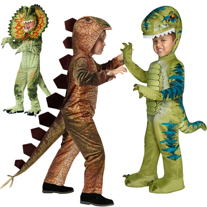 

Festival Children's Cosplay Dinosaur Costume Carnival Birthday Party Performance Boys Girls Outfits 3D Dinosaur Kids Battle Suit