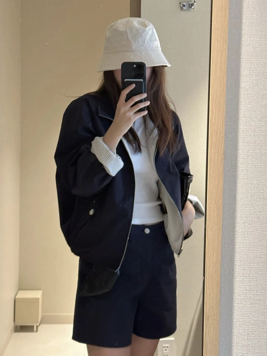 

HuiJing Retro Striped Jaet Double-Sided Wear Long Sve Women's Outerwear Spring Autumn Faion Commute Sle Zipper Closure