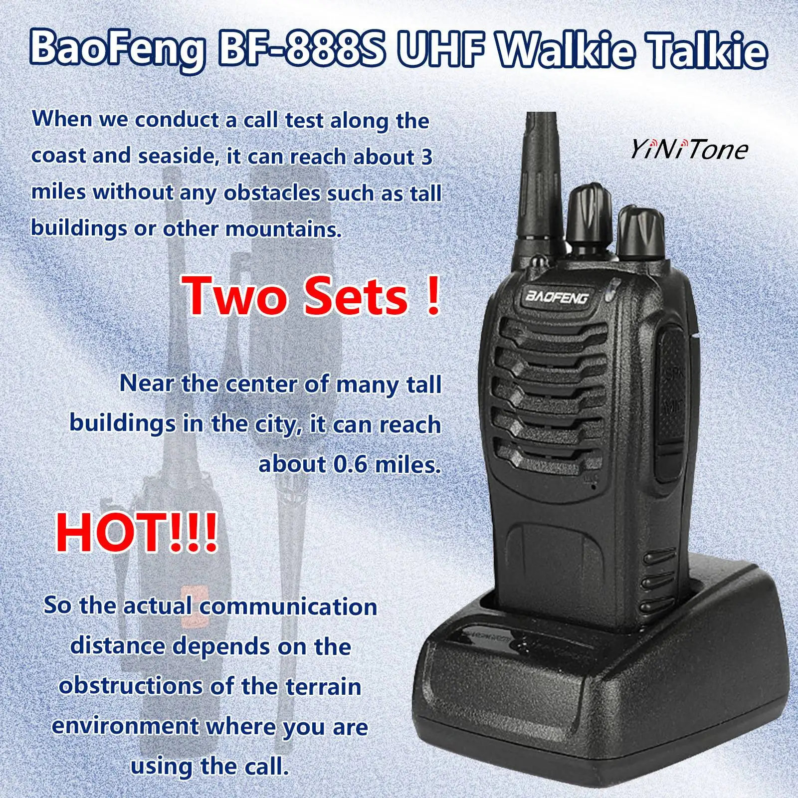 BAOFENG BF-888S Long Range 16 Channel Professional Radio Flashlight for Adults Team School Hunting Skiing Handheld Two Way Radio