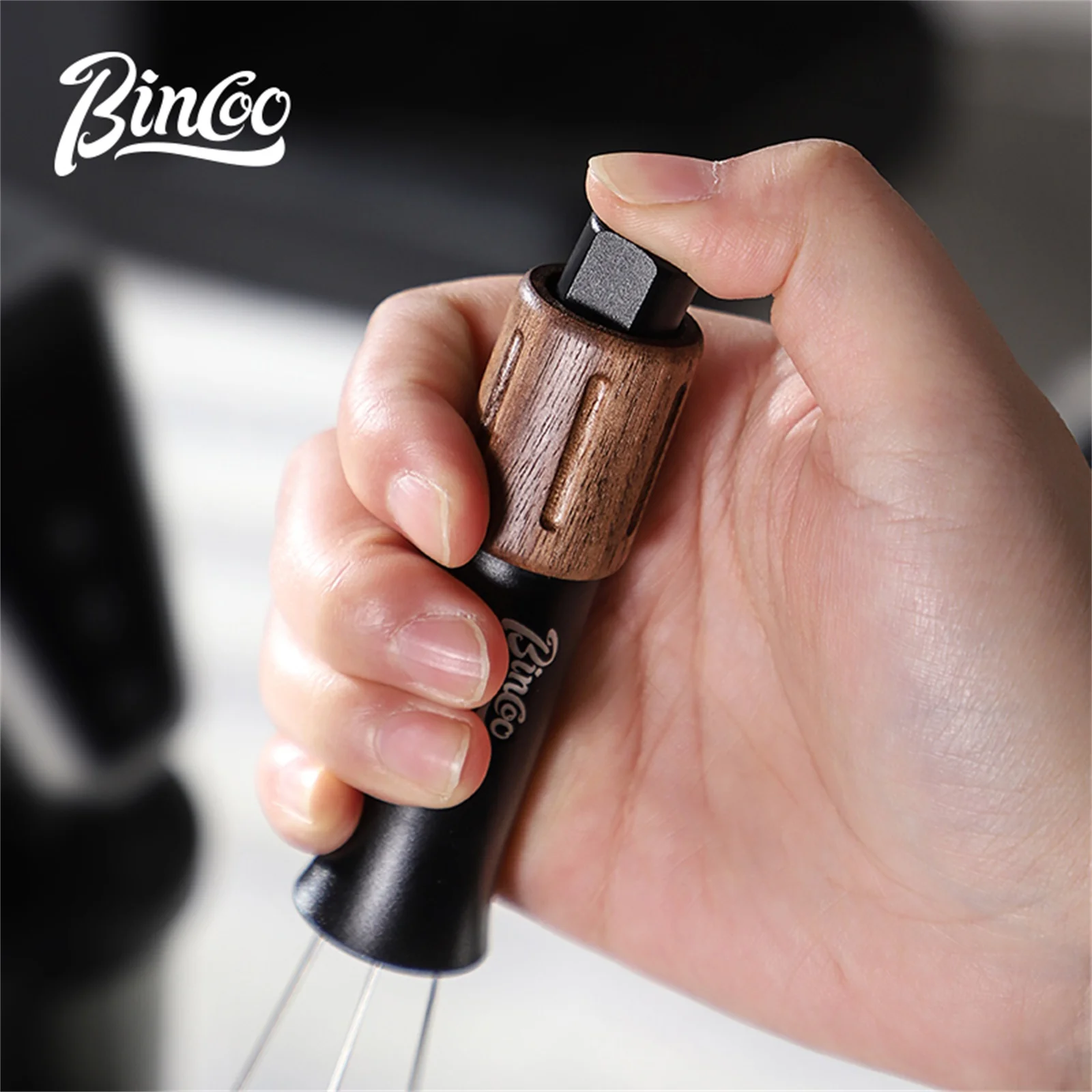 Bincoo مسحوق القهوة إبرة موحدة موزع مسحوق القهوة الفولاذ المقاوم للصدأ مع تلسكوبي المغناطيسي مسحوق فضفاض إبرة النمام