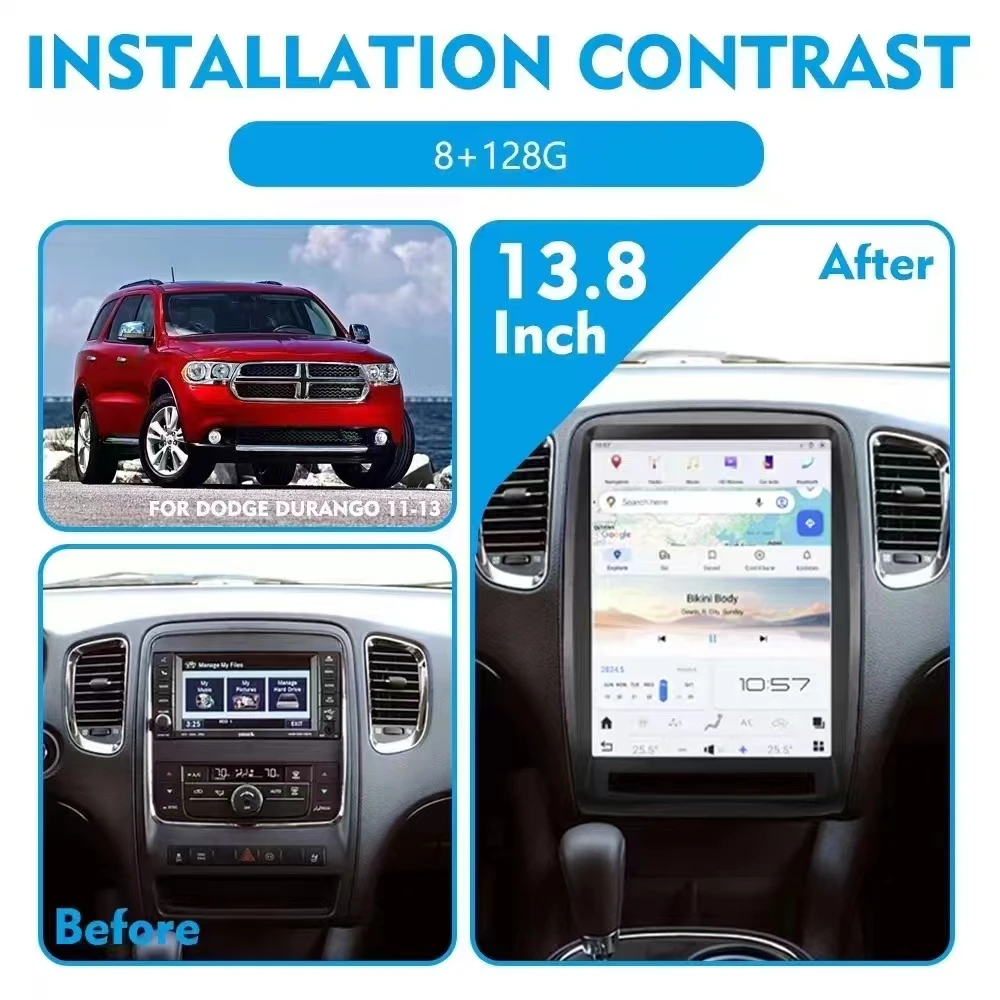

13 Inch 2din Android 13 Car Radio For Dodge Durango 2011-2020 Carplay Multimedia Auto Stereo Player Tesla Style GPS Screen Navi