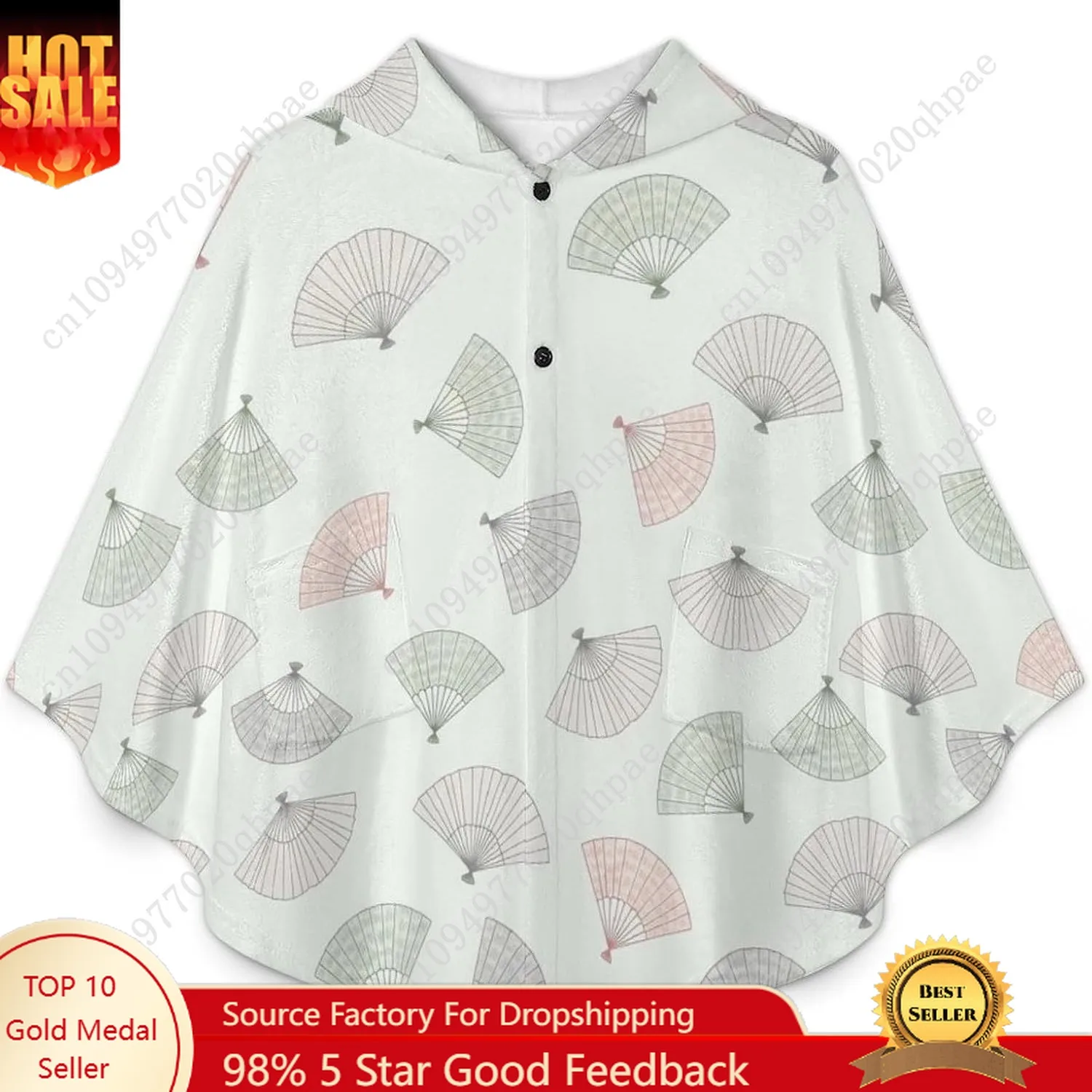 سترة بطانية مريحة من الفلانيل، هوديي كبير الحجم بنمط المشجعين مع جيوب للأطفال والمراهقين #1