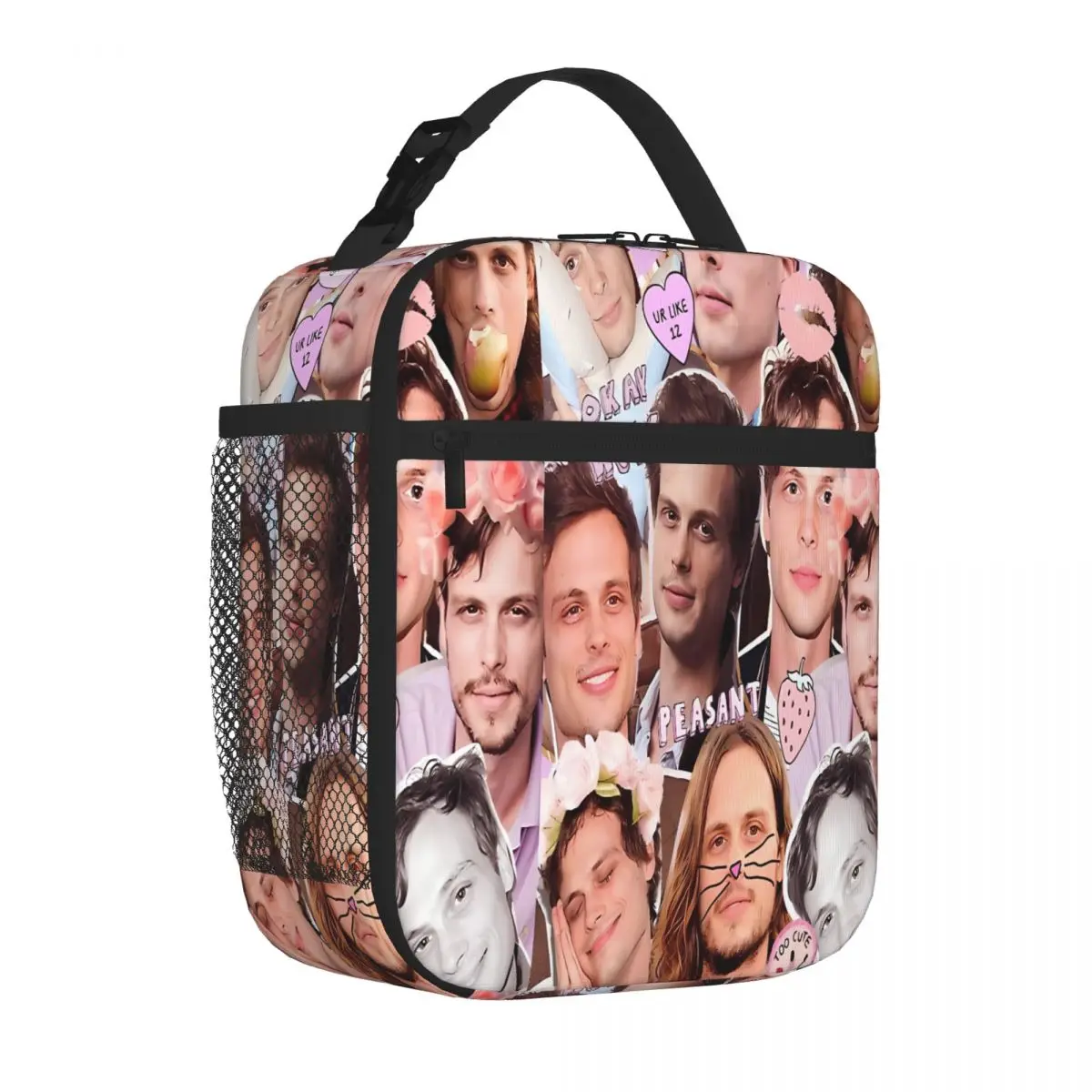 

Bestselling Matthew Gray Gubler Kawaii Collage Marble Print Food Tote Bag Workday Snack Shoulder Lunch Bag