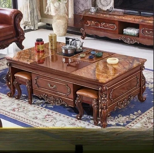 

European marble intelligent lifting coffee table