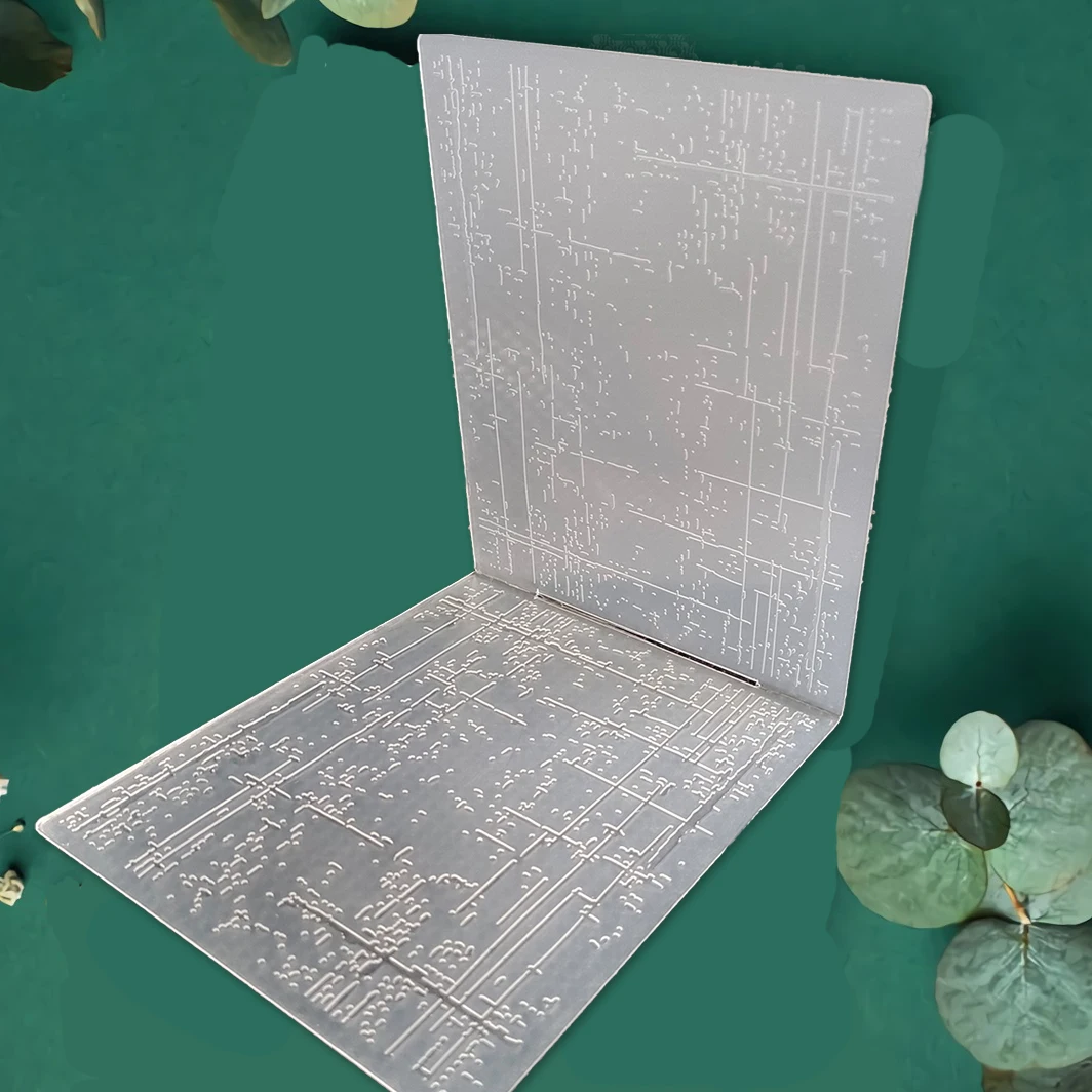 Irregular Lines and Dots Embossing Folder Transparent Plastic Plates Design For DIY Paper Card Decoration Scrapbooking 12X15CM