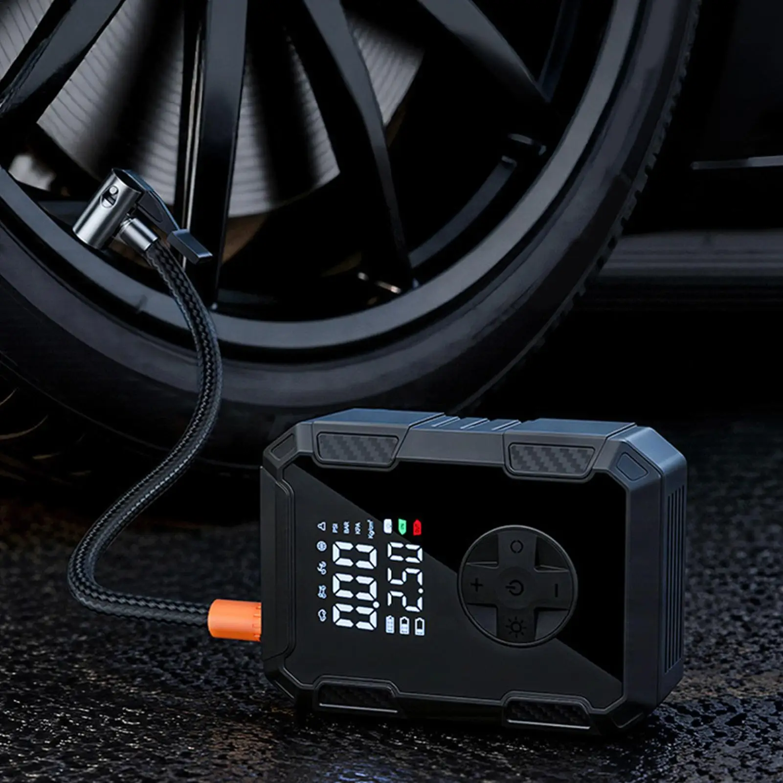 Portable Digital Tire Inflator with Pressure Gauge LED Lights for Car SUV Sedan Motorcycle Bike Sports Toys Ball Pool Floats
