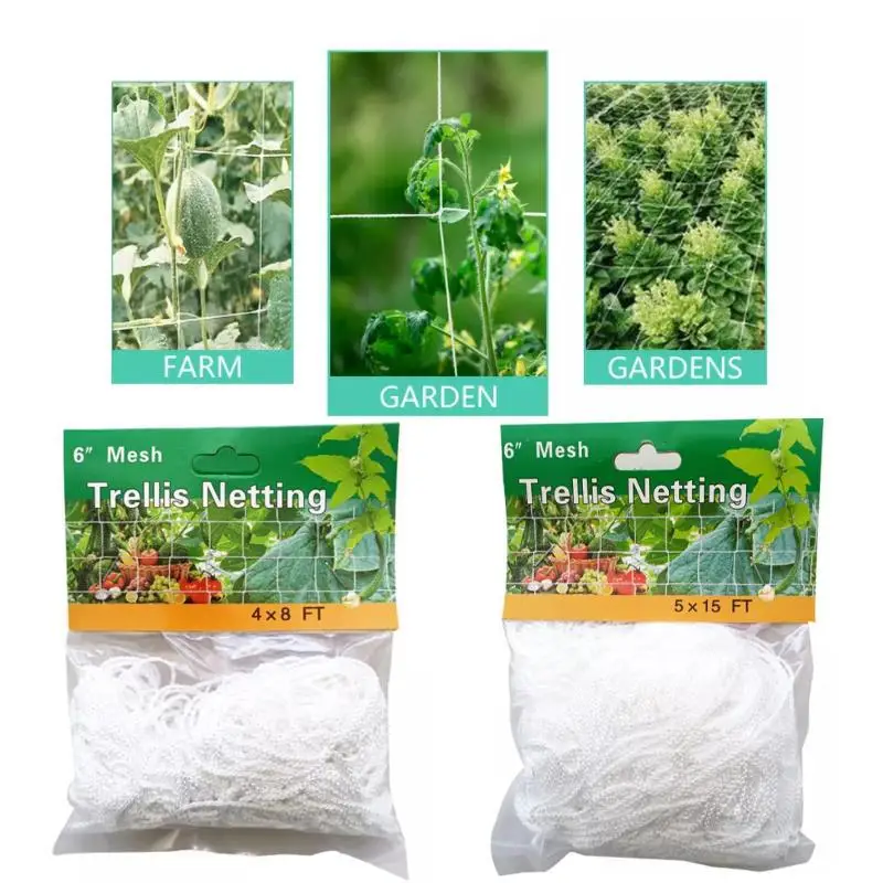 1Pcs Multi Use Plant Trellis Netting Heavy-Duty Polyester Plant Support Vine Climbing Hydroponics Garden Net Accessories