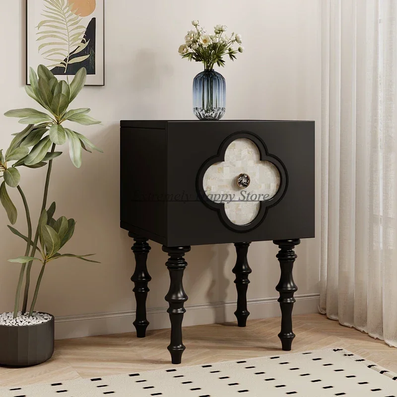 

French Vintage Living Room Cabinet Side Black Storage Designer Tv Cabinet Solid Wood Mainstay Szafki Do Salonu Modular Furniture