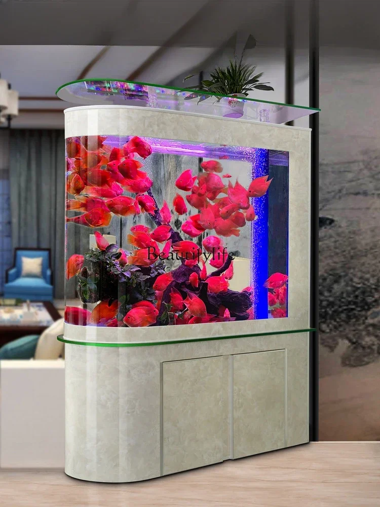 

Fish Globe 2023 New Home Living Room Small Floor Large Partition Aquarium Lazy Change Water