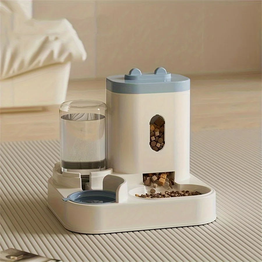 Automatic Feeder Cat Dog Food Bowl With Water Fountain Pet Large Capacity Raised Stand Dish Bowl For Cat Drinker Accessories