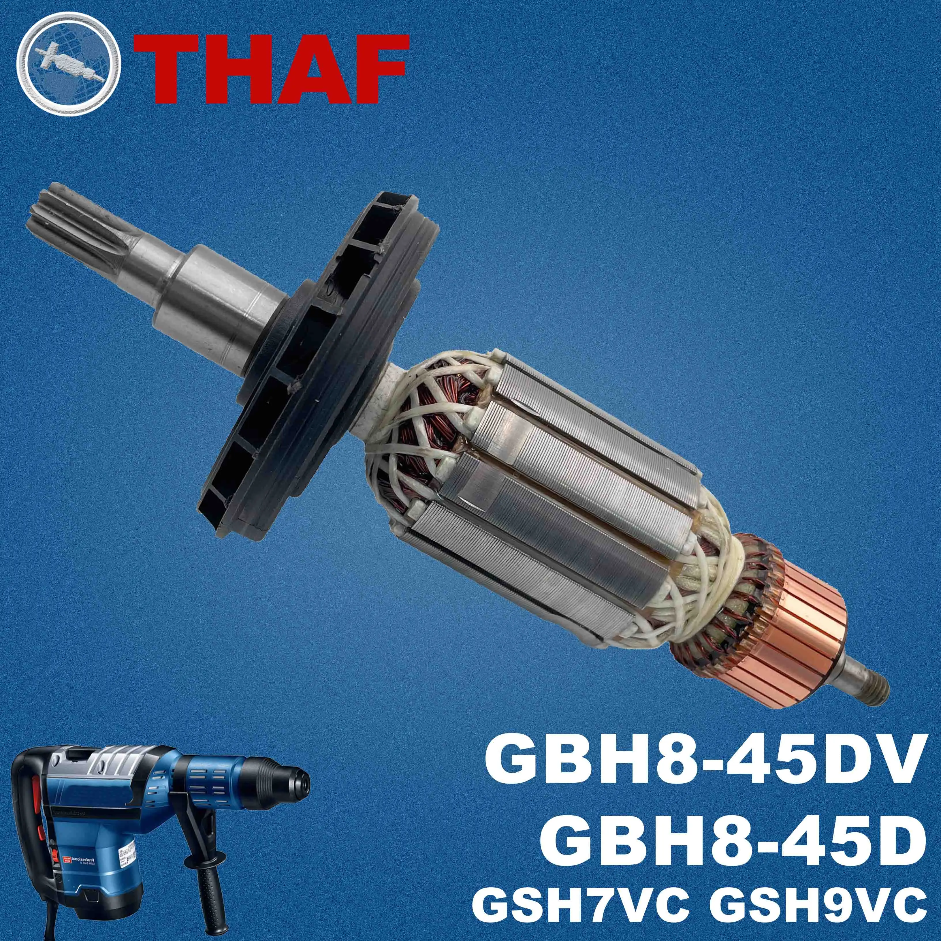 

AC 220V 240V GBH8-45DV GBH8-45D Armature Rotor For BOSCH GSH 7 VC GSH 9 VC Hammer Drill Spare Parts Rotary Hammer GBH 8-45 D