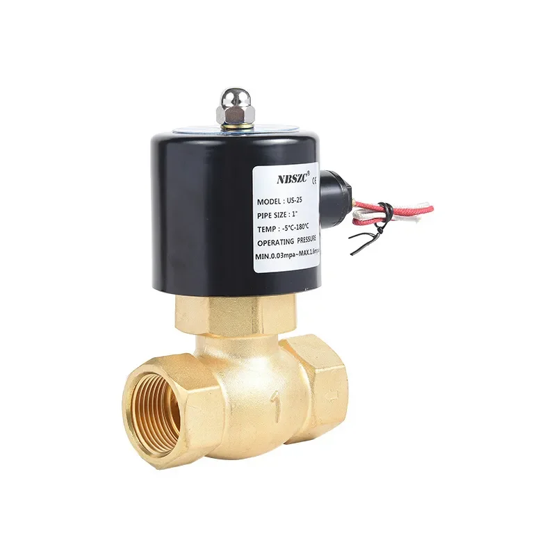 US-25 Brass 1 Inch High Temperature High Pressure Steam Solenoid Valve Copper Coil for Industrial Pipeline Control System