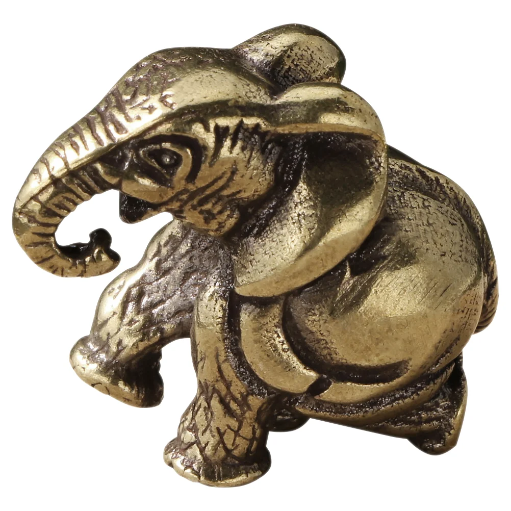 Decorate Brass Elephant Ornament Office Feng Shui Animal Figurine 310X250X200CM Mini