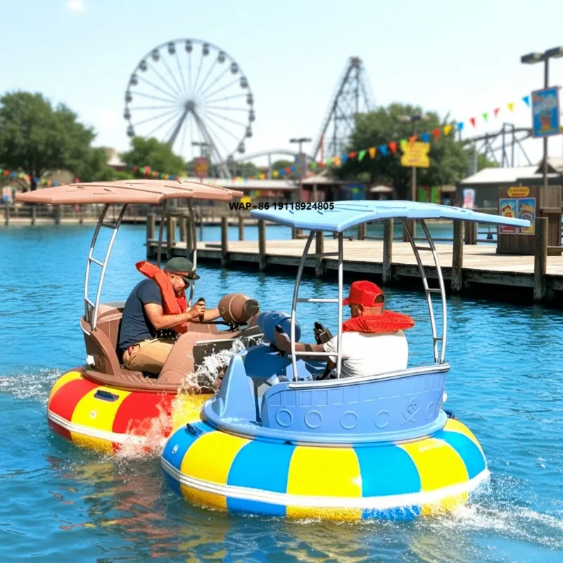 Hull Industrial Grade Waterproof Motors with Water Guns for Adults & Kids Water Inflatable Electric Bumper Boats