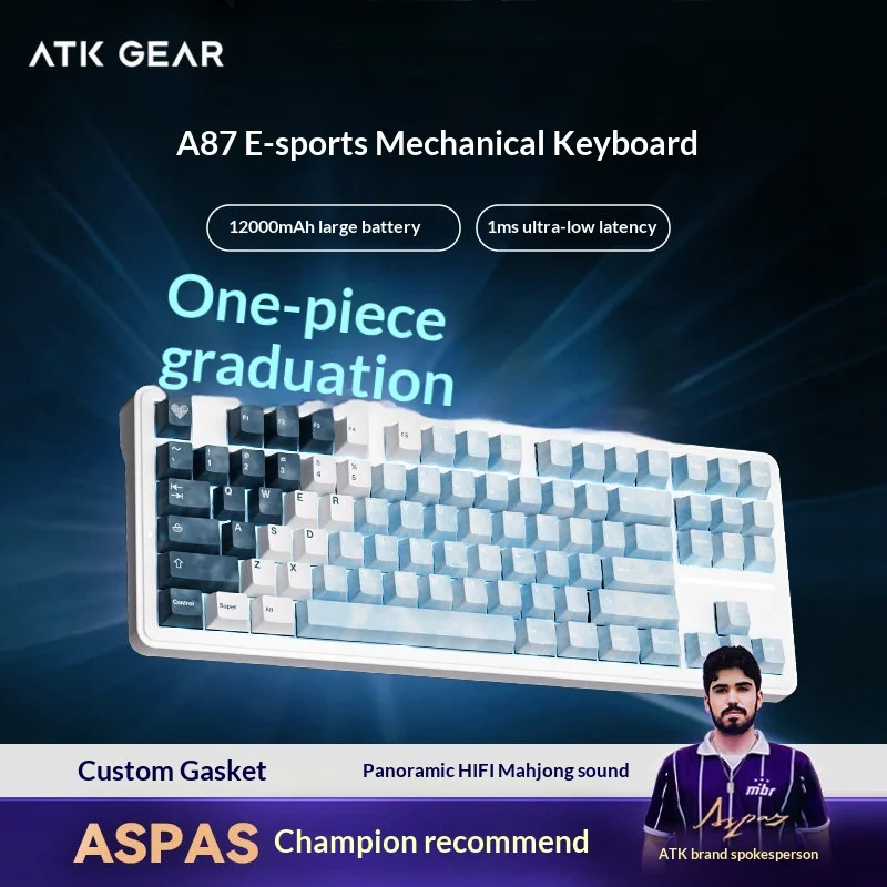 

ATK A87 Mechanical Keyboard Customizable Triple Mode Wireless Bluetooth Gaming Dedicated Computer Office