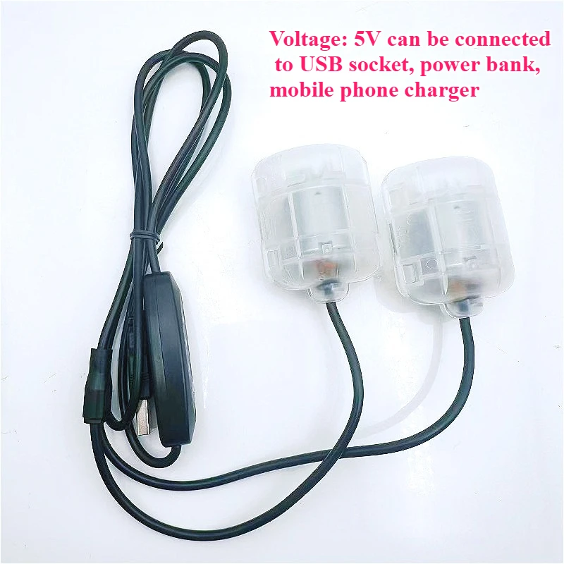 DC 5V 3-Speed USB Massage Motor, Dual/ Single Head Vibrating Massager for Pillow/ Cushion/ Waist - Low Noise & Durable