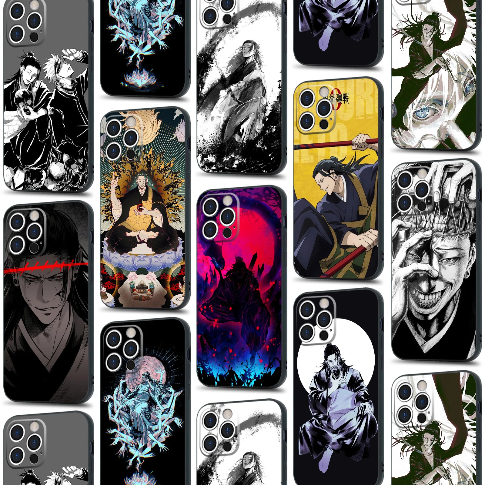 Suguru Geto Shockproof TPU Silicone Manga Phone Protective Case for iPhone Xr Xs 12 13 Mini 11 14 15 16 Pro Max 7 8 15 16 Plus