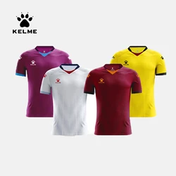 KELME Men's Football Uniform Custom Soccer Jerseys Men Tracksuit Sportswear Short Sleeves Jersey Polyester Soccer Suit 3801096