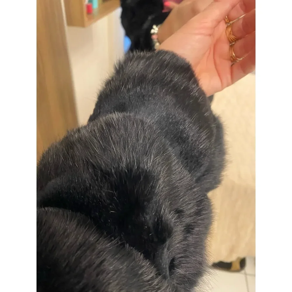 جاكيت نسائي كامل فرو أرنب ، ياقة فرو ثعلب طبيعي ، صدرية شتوية ، معطف فرو أرنب حقيقي للنساء ، جديد #5