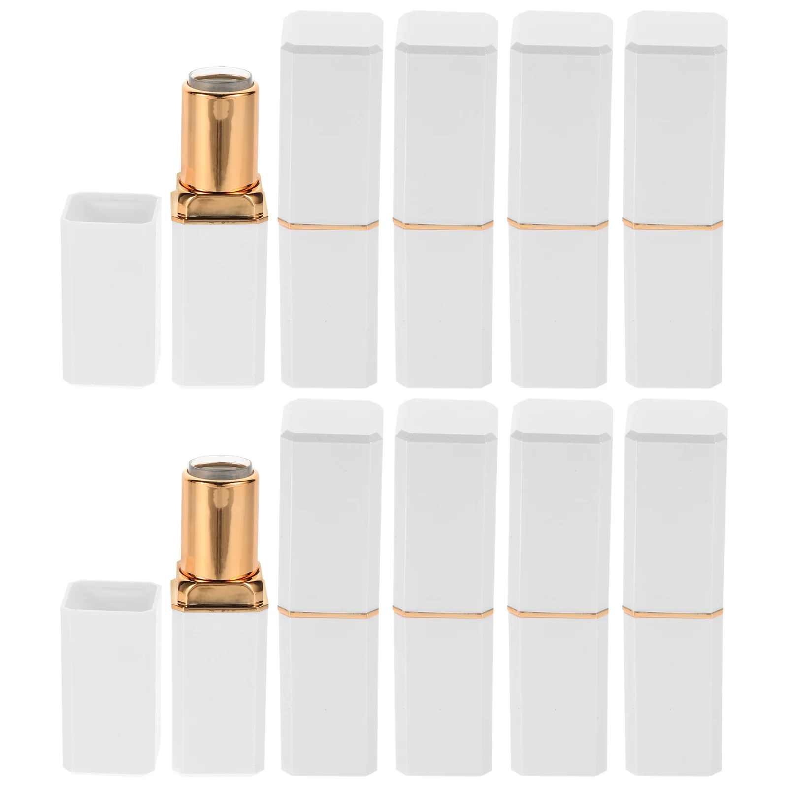 10Pcs Lip Balm Containers Refillable Mini Empty Lip Gloss Tubes for Women DIY Lipstick Travel Use Lightweight Makeup Tool