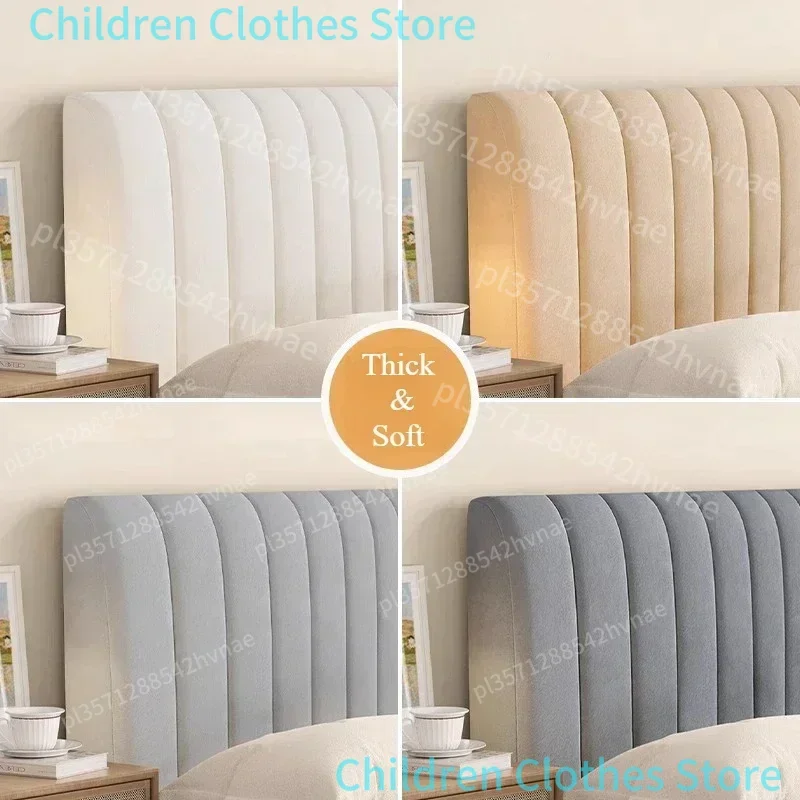 غطاء رأس السرير المخملي الناعم والسميك الفاخر غطاء اللوح الأمامي شامل بلون سادة بجانب السرير وواقي الغبار الخلفي