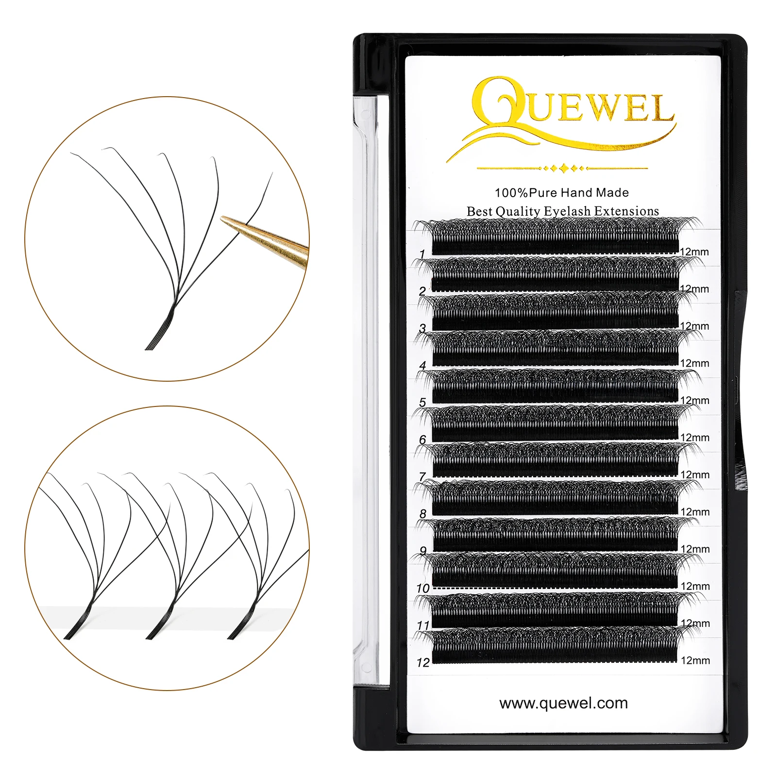 Quewel 3D/4D/5D/6D/8D W-Shaped Eyelashes Extension New Style YY Clover Bloom Eyelash Premade W Faux Mink Lash Fluffy Natural