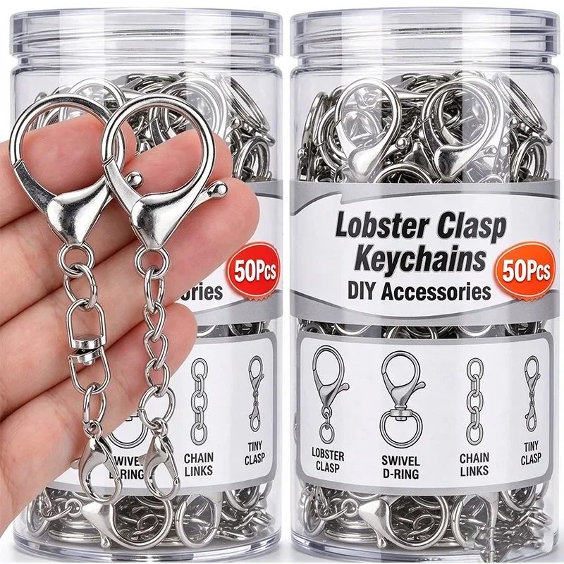 Swivel Lobster Clasp Keychain Large Metal Snap Hook for Bag Charm Lanyard DIY Craft Projects Key Holder Outdoor Daily Carry Gear