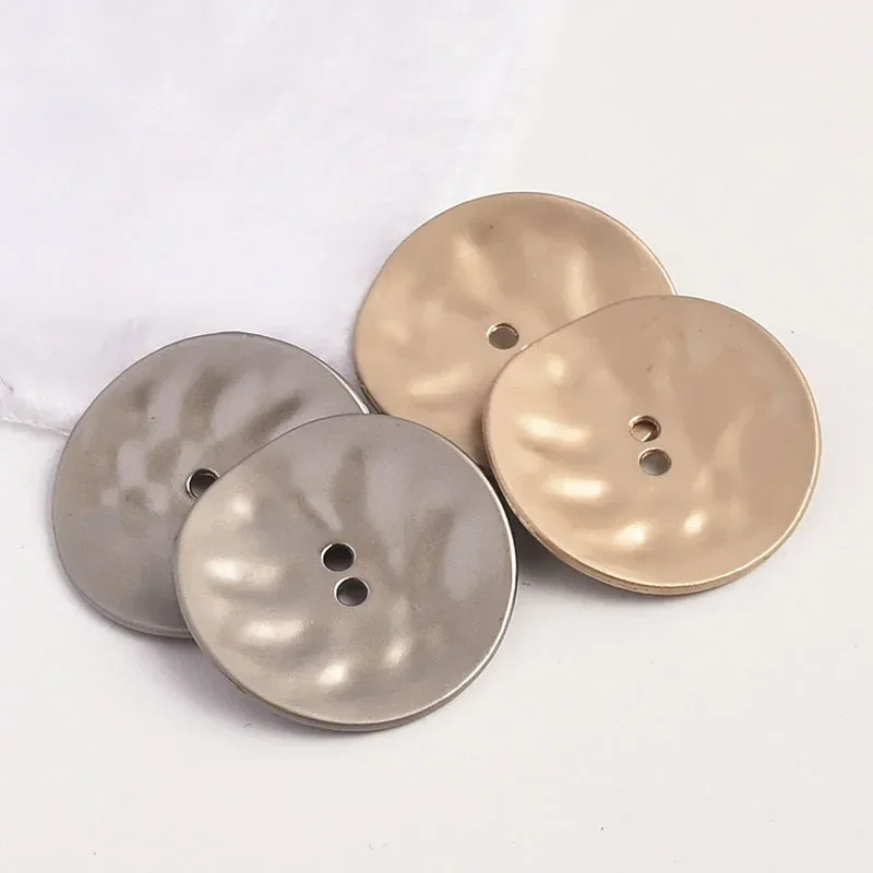 10PCS Fashion Buttons 2-hole Irregular Shape Buttons Zinc Alloy Sheet Elegant Buttons Woman Coat Accessories