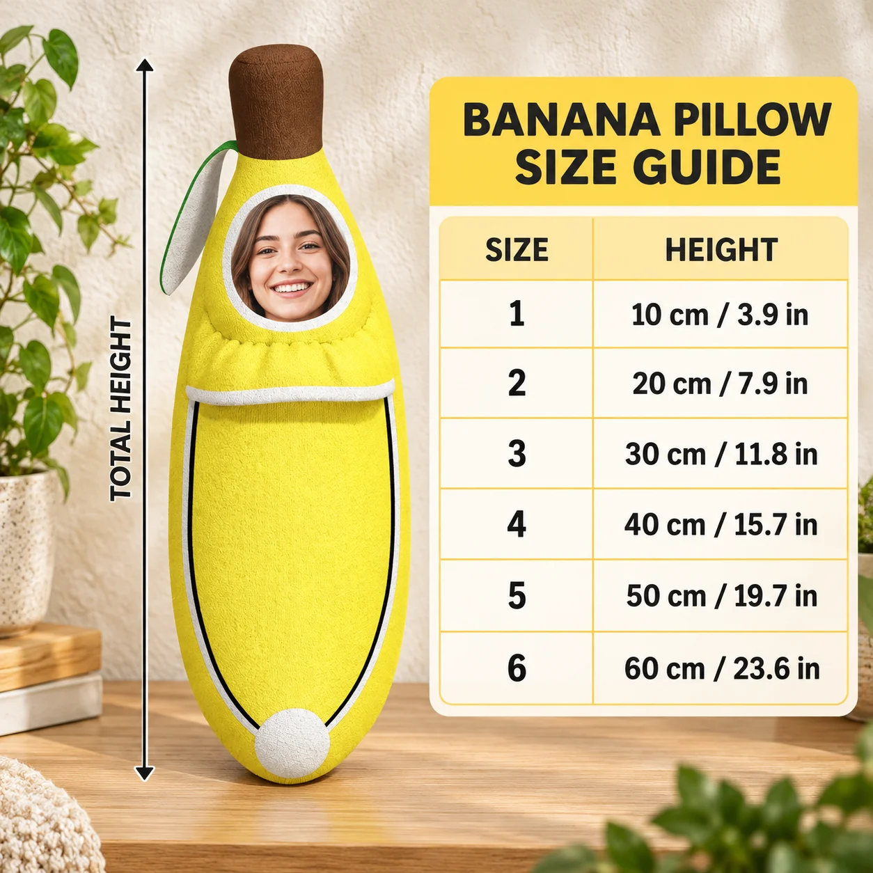 Custom Face Banana Pillow Personalized Photo Plush Cushion Super Soft Cute Banana Toy Gift for Family Friends Home Bedroom Decor