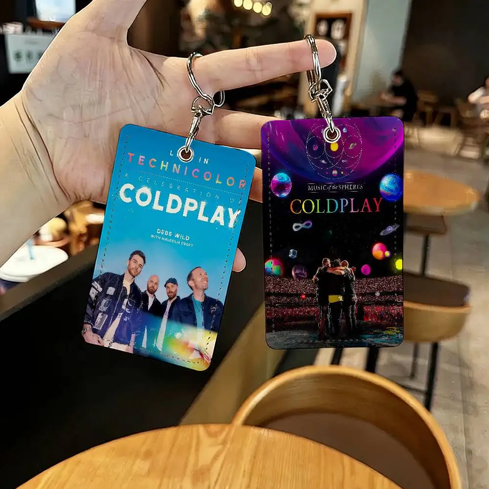 

Band C-COLDPLAY Card Holder Suitable For Student Bus Subway Bank Gym and Keychain Loss Prevention