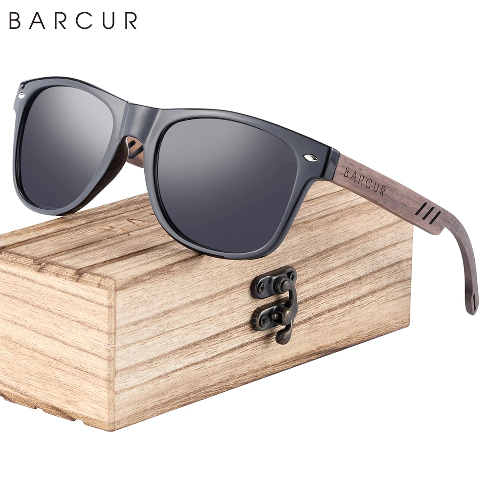 Barcur Natural Woode Sonnenbrille für Männer polarisierte umwelt freundliche Sonnenbrille Mann Brille UVA & B Schutz leichte Sonnenschirme