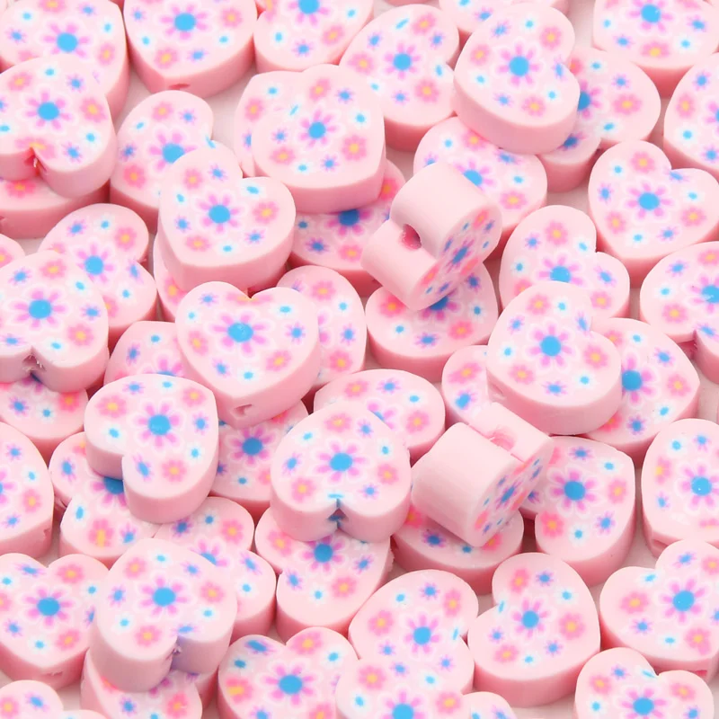 Pink Clay Beads Round Heart Flower Bird Animal 20/50/100pcs Polymer Clay Spacer Beads For Jewelry Making DIY Jewelry Accessories