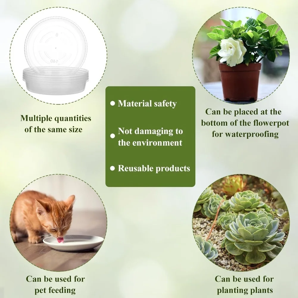 15 20 25cm Plant Saucers Flower Pot Trays For Gardening Decorative Ball Water Catcher Soil Catcher Stackable Design