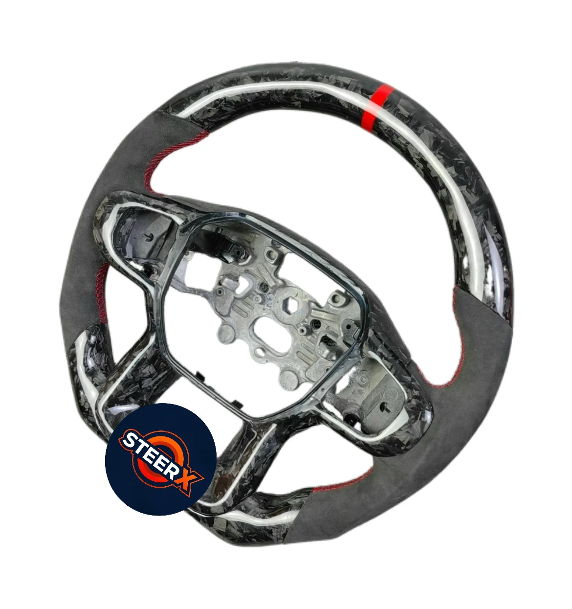 

Изготовленный на заказ руль ALCANTARA из настоящего углеродного волокна с желтой строчкой для Ford F-150 Raptor, 2015-2020 гг.