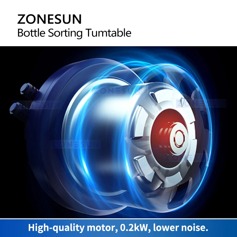 ZONESUN Bottle Unscrambler ZS-LP800 Rotary Bottle  Jar Turntable Plastic Glass Container Sorting For Packaging Production Line