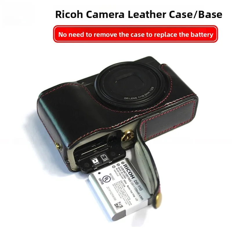 Ricoh Camera Bottom Half Cover Protective Leather Case Vintage Style Durable Genuine Leather Accessory for Digital Cameras