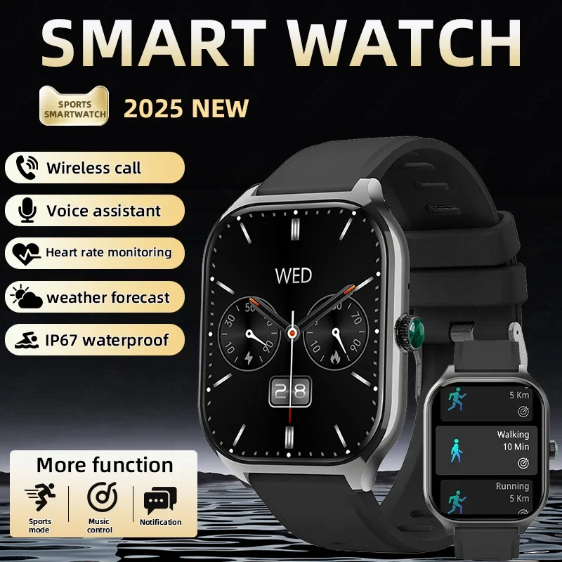 

LIGE Новые 2,01 "Сумные часы Android с Bluetooth-вызовом Монитор сердечного ритма и кислорода в крови IP67Водонепроницаемые умные часы для женщин и мужчин