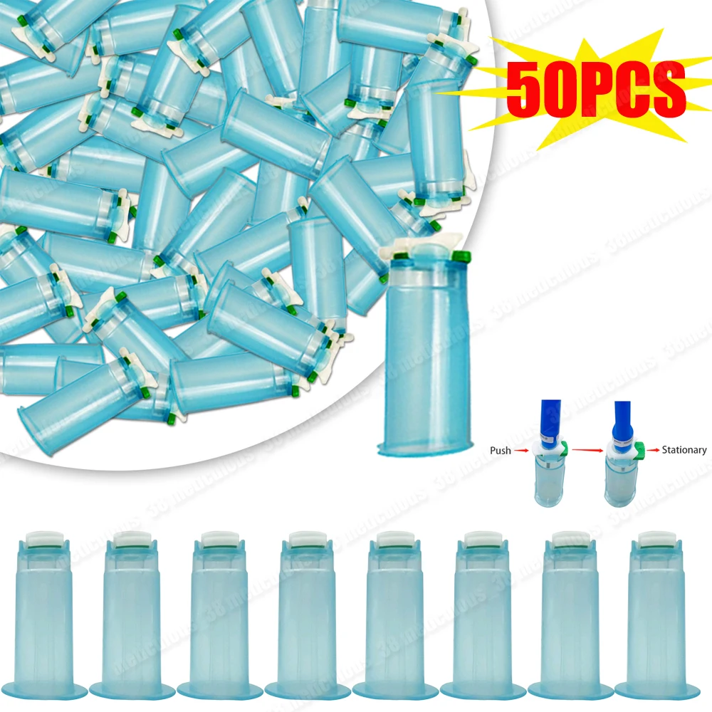 

50pcs Snap on Needle Holder Tools Disposable Vacuum Blood Collection Tube Needle Holder for Blood Collection Without Needle