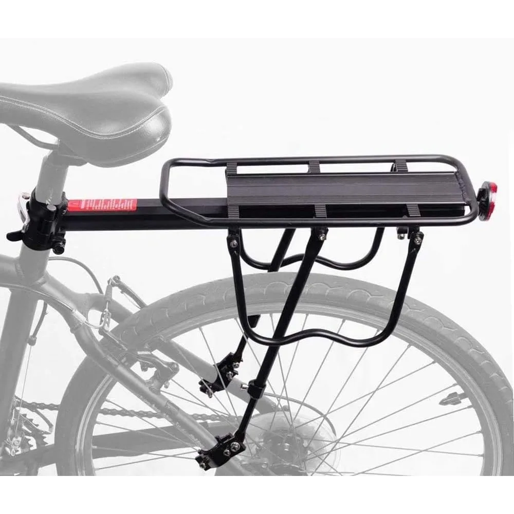 

Bike Luggage Rack Rear Adjustable Bicycle Touring Carrier with Fender Board Frame-Mounted for Heavier Top Side Loads