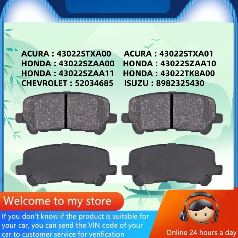 Plaquettes de frein arrière -04020 pour Honda Odyssey (RL5) Pilot/Acura MDX (YD2 YD4) ZDX (YB)/Chevrolet TRAILBLAZER (31UX)/Isuzu mu-X - Pièce auto