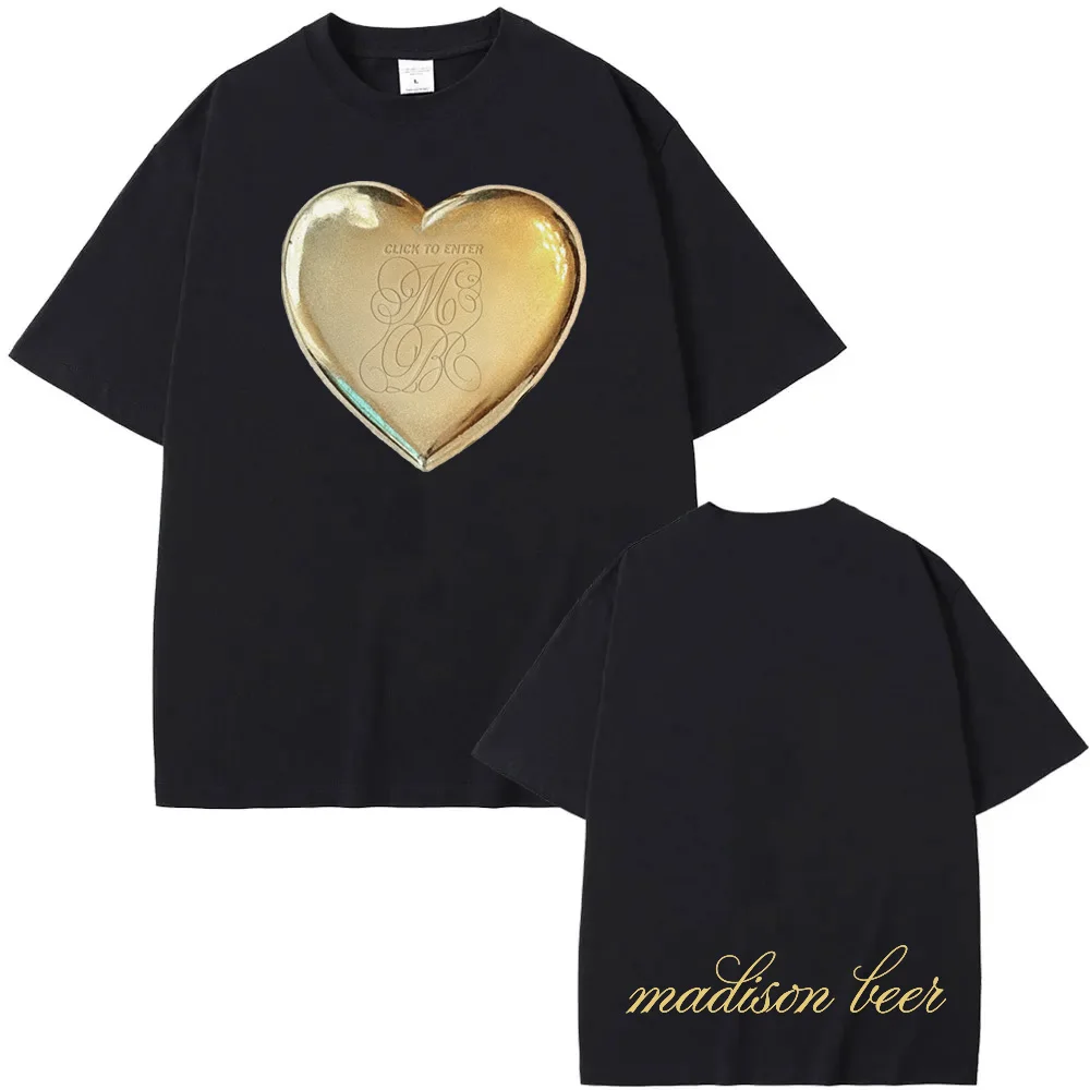 Camiseta con Estampado de Caja de Regalo en Forma de Corazón Dorado, Nueva Camiseta de Cerveza Madison 2026, Camiseta de Alta Calidad, Verano, 100% Algodón, Informal, Cuello Redondo