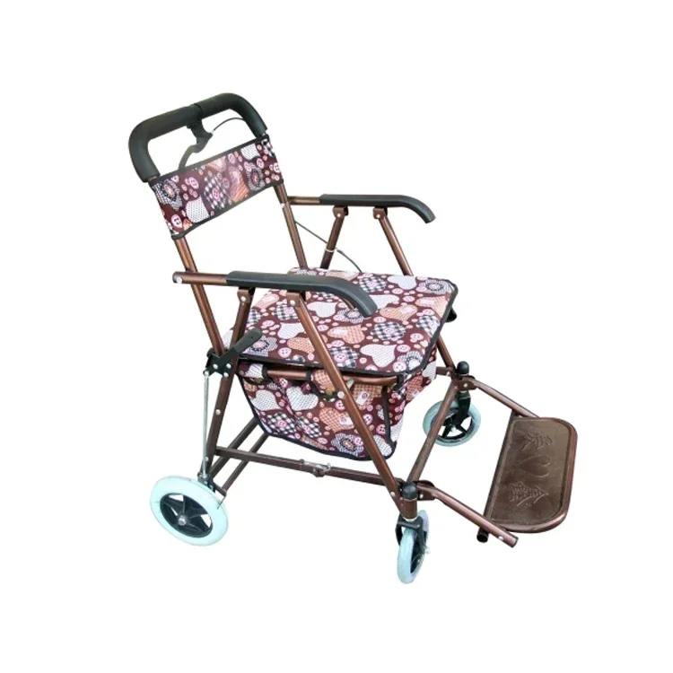 

Wholesale shopping trolley walker Elderly folding shopping stroller with seat