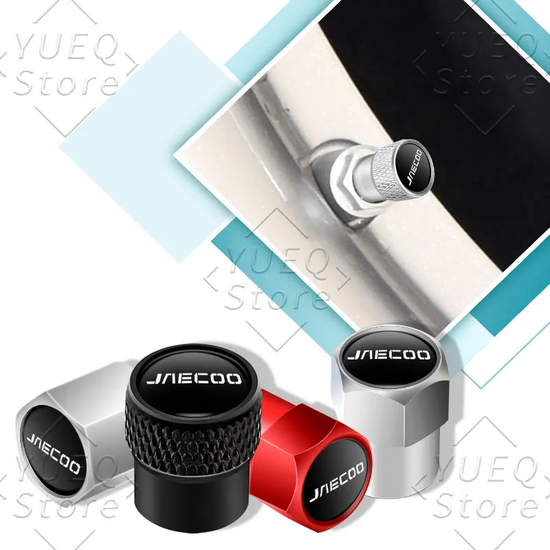 4 Peças de Tampa de Válvula de Ar para Pneus de Carro, Protetor de Poeira à Prova d'Água para Jaecoo J7 J5 J8 Explore 06 2023-2025, Acessórios Automotivos