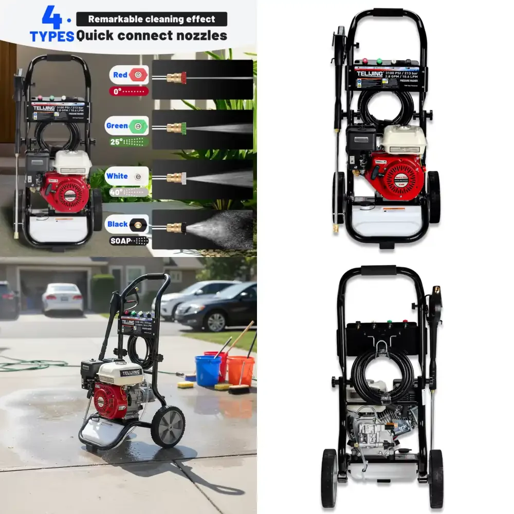 

TLJ Electric 170F Engine 3100psi High Pressure Car Washer with AR Triplex Pump Personal Car Washing Machine