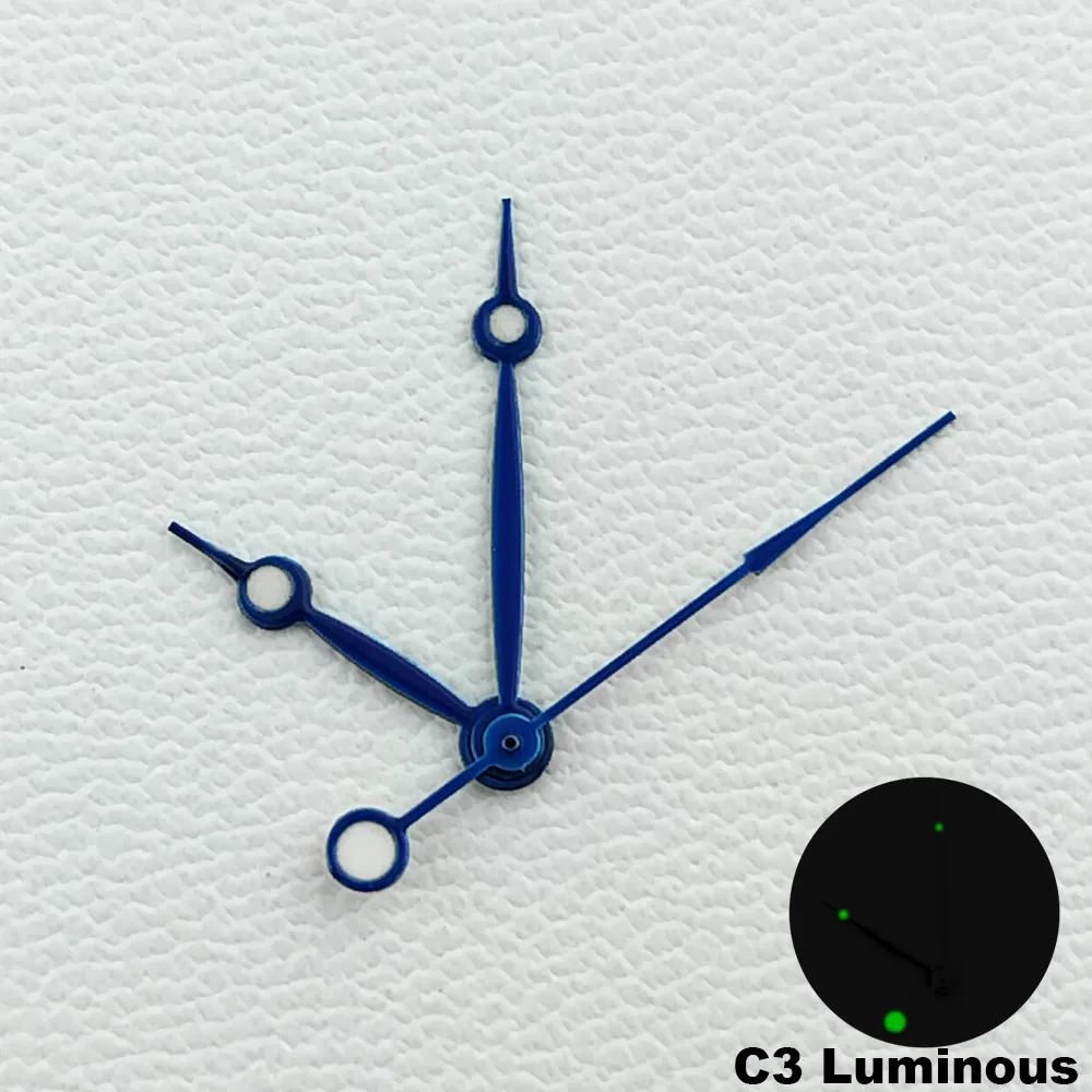 14,5 mm Silber-Gold-Blau Uhrenzeiger C3 Grün Leuchtend Uhrenzubehör für Miyota 8215 821A 82-Serie Uhrenteile Zubehör – Detail 2
