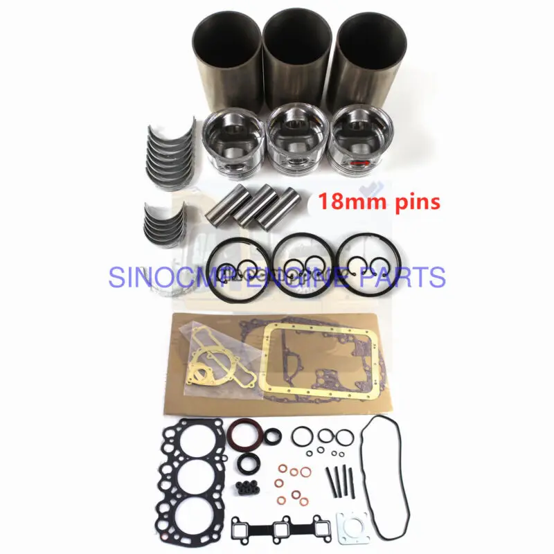 Engine Rebuild Kit with Gasket 18mm Piston Pin For Mitsubishi L3E L3E-61SDH L3E-61TG L3E-W262KL New Holland VOLVO EC15 Excavator