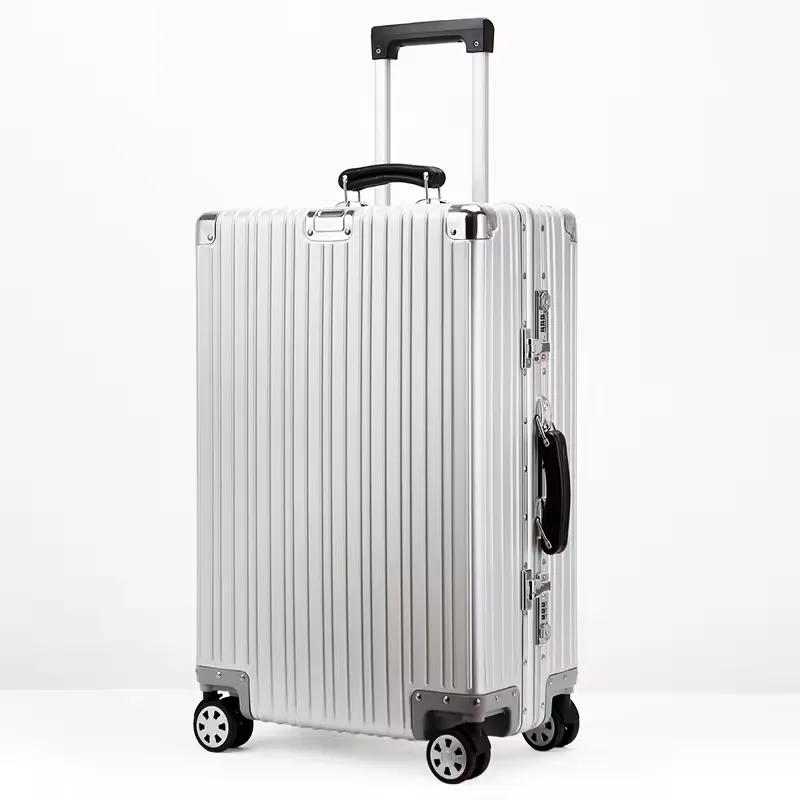 

Top Quality All Aluminum-magnesium Alloy Travel Suitcase Rolling Luggage 20/24/26/29'' Retro Trolley Case Bag Carry-On Boarding