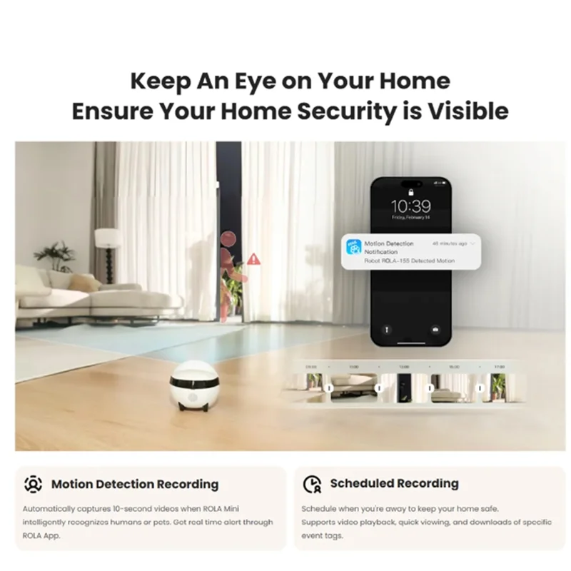 SQPP-ROLA Mini Robot compagno di animali domestici Telecamera 2K Robot intelligente Mini Robot compagno di animali domestici Robot di monitoraggio remoto