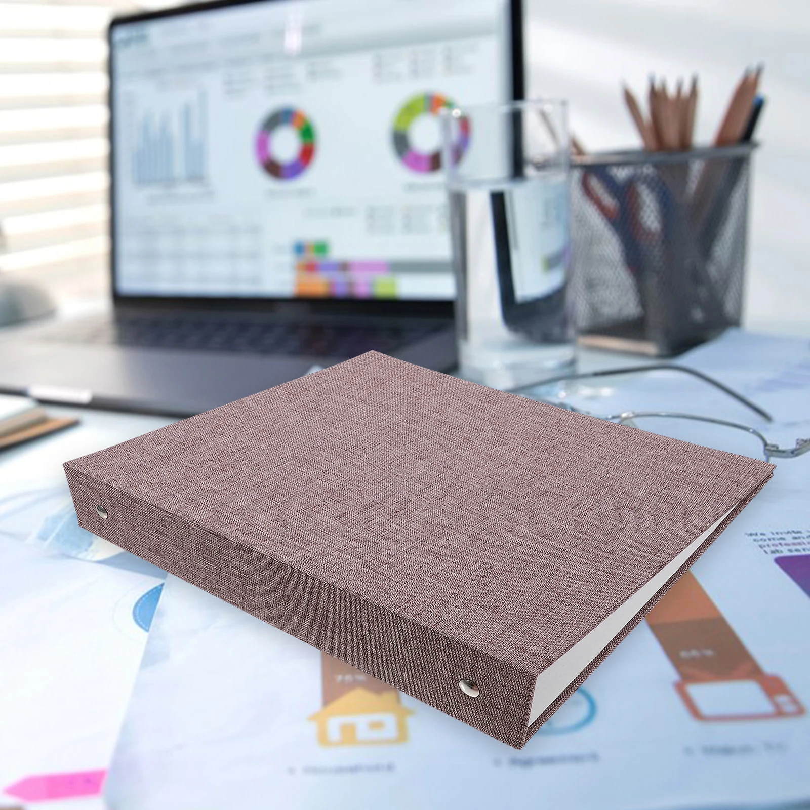 

Loose-leaf Book Cover A5 3 Ring Binder Mini Metal Shells Deep Gray Perfect for Diary Planner Notes Storage Solution Thin Ring