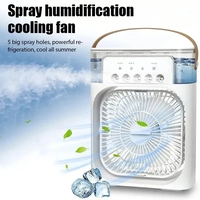 2026 portable three in one fan, air conditioner, small household air cooler, night LED light, humidifier, air conditioner, house
